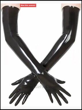 Latex Long Gloves for Cosplay Rubber Gloves Party Clubwear